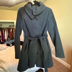 H&M grey above knee peacoat